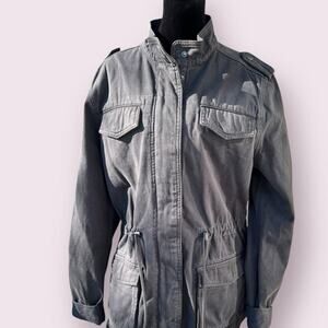 Lucky Brand – live in love women’s size L gray jacket with drawstring waist